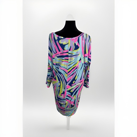 Lilly Pulitzer Indigo Sea Dreamin Cori 100% Pima Cotton Dress Size Medium Resort - Picture 4 of 6